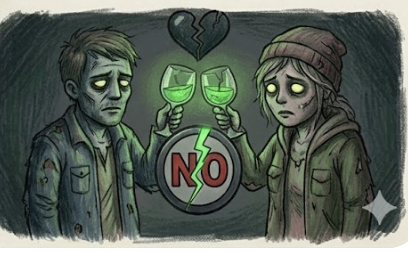 Zombies clinking glasses